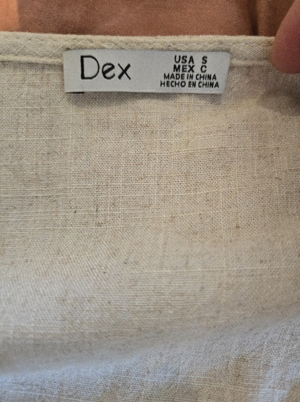 Dex | Cream Lightweight Viscose & Linen Blend Dress, Size S - Picture 4 of 10